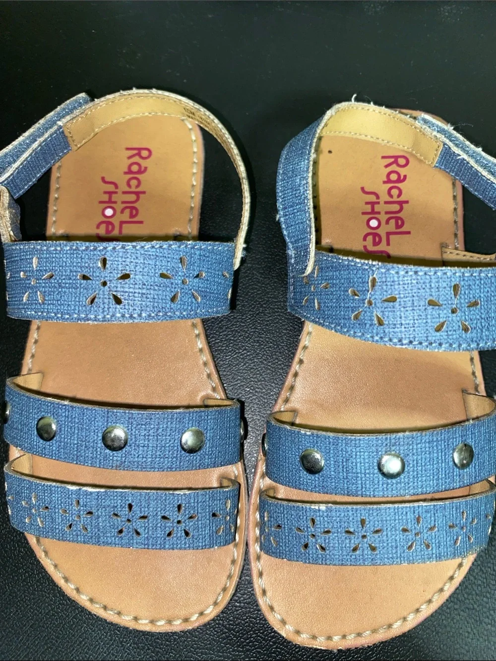 Rachel Shoes • Blue Flower Cutout Sandals • Toddler 10